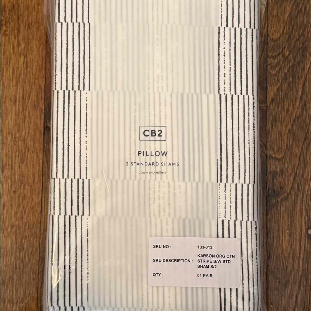 CB2 Monochrome Striped Pillow Shams